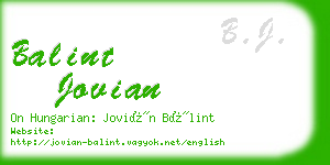balint jovian business card